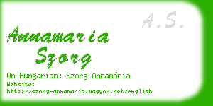 annamaria szorg business card